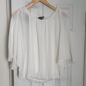 Vince Camuto Sheer White Blouse
